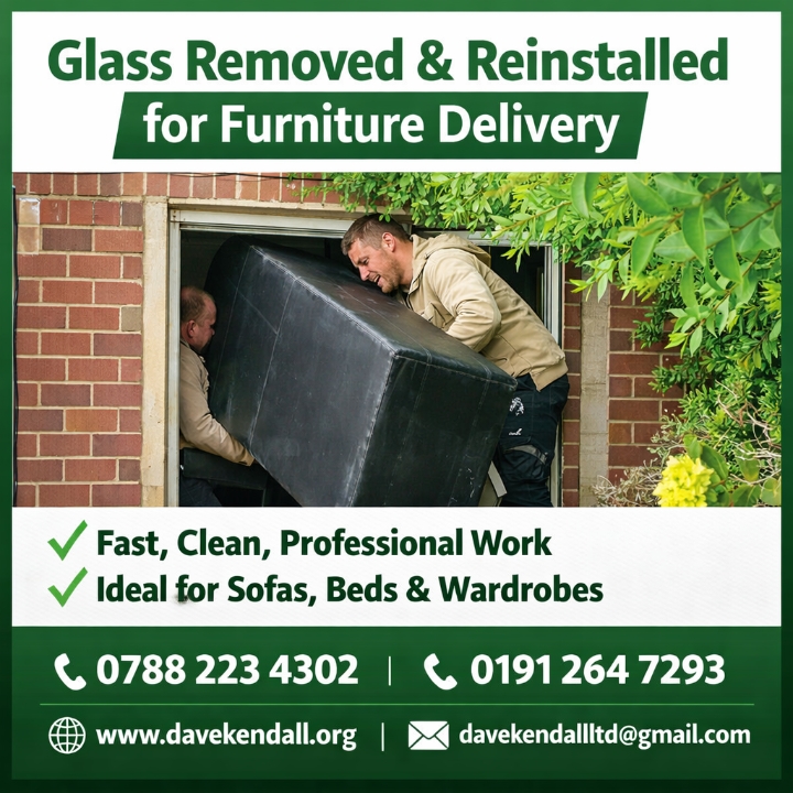 Glass removal for furniture delivery