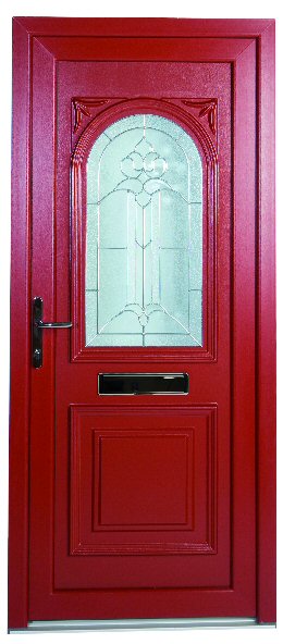 red coloured pvcu doors newcastle