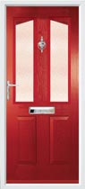 Harlech Red, solid composite door